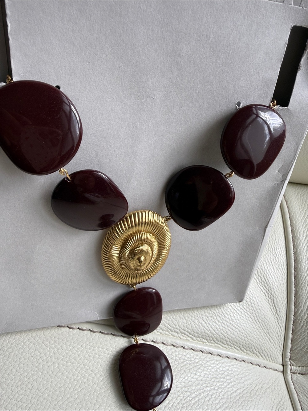 Zara Gold Color Shell Necklace - Picture 6 of 13